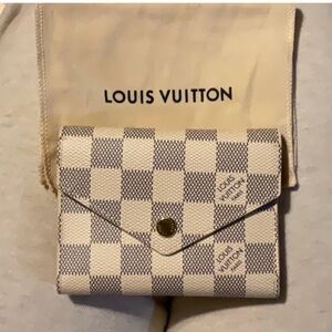 Louis Vuitton Damier Azur Wallet in White and Gray